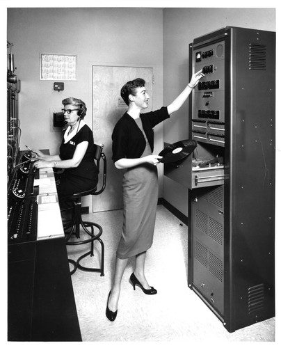 Two Ladies Operating the Switchboard of the Emporium Department Store