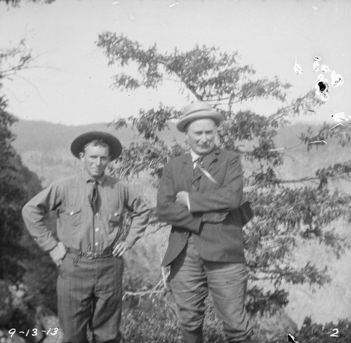 M.M. O’Shaughnessy with an unidentified man, Hetch Hetchy