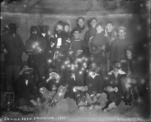 "Skull & Keys initiation, 1899?" University of California at Berkeley. [negative]