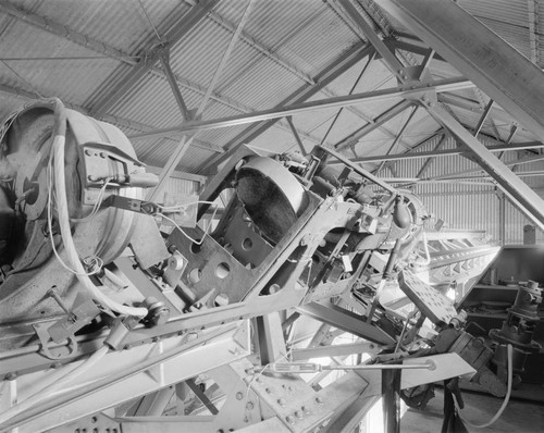 Long view of the 50-foot interferometer, Mount Wilson Observatory