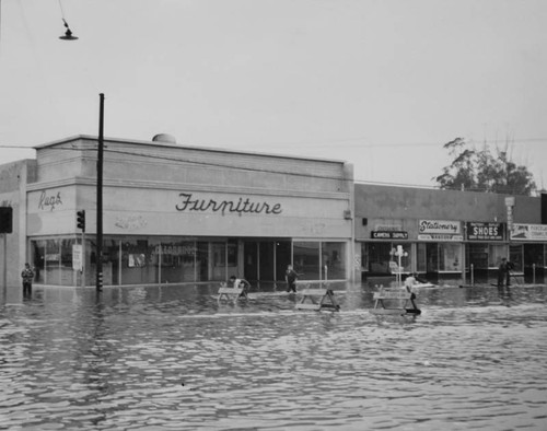 Flooded Firestone Blvd. in Downey