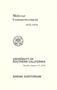 Commencement program, USC (1975-1976: 1976-01: Shrine Auditorium)