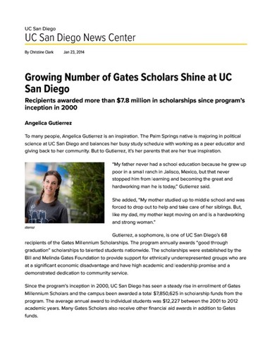Growing Number of Gates Scholars Shine at UC San Diego