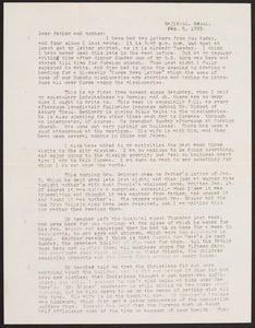 V.W. Peters, letter, 1929.2.5, Sajikol, Seoul, Korea, to Father and Mother, Rosemead, California, USA