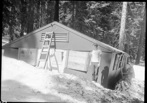 Record Heavy Snows, Red Fir Camp building damaged by heavy winter snows