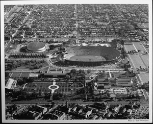 An aerial view looking south over the Coliseum