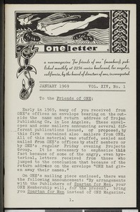 ONEletter 14/1 (1969-01)