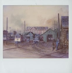 Sebastopol, California rail yard of the Petaluma and Santa Rosa Railroad
