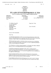 Tlais Enterprises Ltd[Memo from P Tlais to Gallaher Group Plc regarding opportunity that exists for the domestic distribution business in Cyprus]