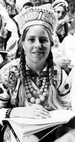 Astrida Ramans, traditional Latvian dress