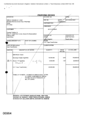 [Proforma Invoice from Gallaher International Limited to Touareg Trading Ltd regarding Sovereign Classic and Ronson FF]