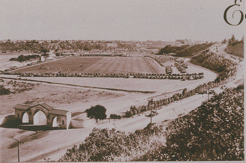 Entrance to the Polo Field at the Riviera Country Club, Pacific Palisades, appearing in an article for "Pictorial California Magazine."