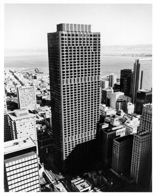 [Aerial view of the Bank of America Headquarters building at 555 California Street]