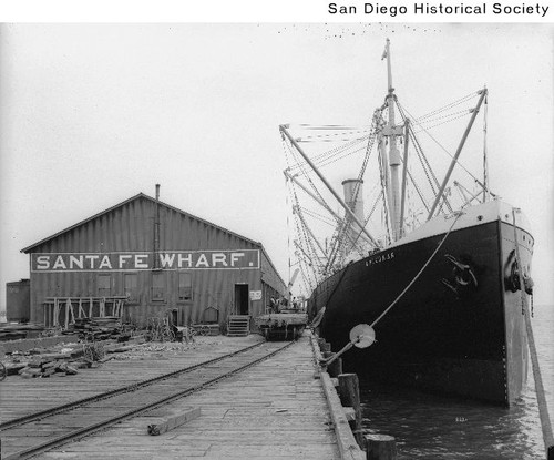 The freighter Arizonan docked at the Sante Fe wharf