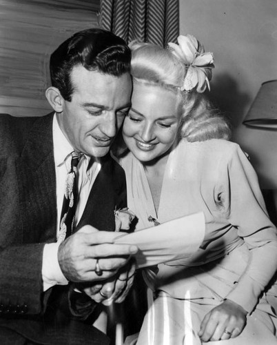 Harry James and bride Betty Grable — Calisphere