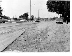 Looking north on E Street from 123 South E at the intersection with Sonoma Avenue, Aug. 19, 1968