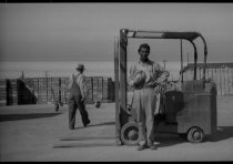 Man with forklift, Evergreen, California