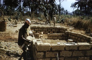 Housing construction at Bankim mission, Adamaoua, Cameroon, 1953-1968