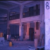 Interior view of the Traveler's Hotel during reconstruction