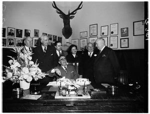 Sheriff Eugene Biscailuz 45th anniversary in office, 1952