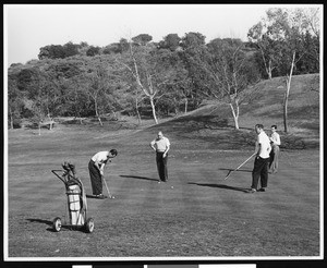 Players in a golf course at Griffith Park, February 22, 1947