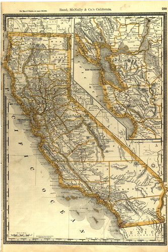 Rand McNally Business Atlas Map of California, detail of San Francisco Bay area. 1888