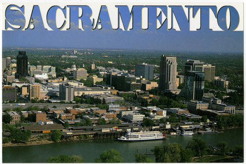 Sacramento - Aerial View of the Sacramento River and the Delta King