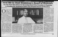 First MD to Chair Dominican's Board of Directors