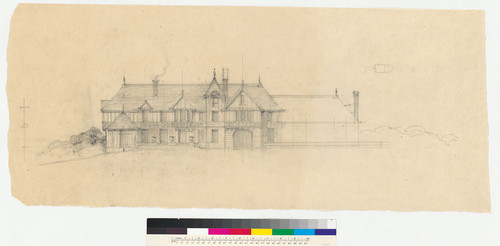 Sketch of house for Percy Morgan, Los Altos, Calif