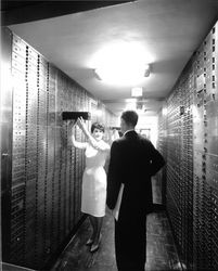 Safe deposit room at the Sonoma National Bank, Sebastopol, California, 1965