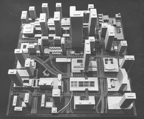 Model of proposed Bunker Hill redevelopment