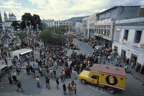 Crowd at the Blacks and Whites Carnival, Nariño, Colombia, 1979