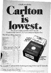 Of all menthols: Carlton is lowest