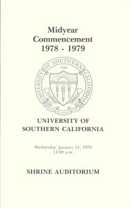 Commencement program, USC (1978-1979: 1979-01: Shrine Auditorium)