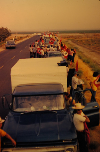 Picket caravan during the 1973 Grape Strike