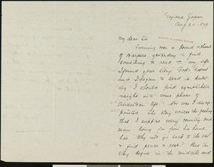Frank Muller, letter, 1899-08-25, to Hamlin Garland