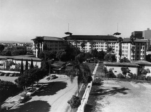 Ambassador Hotel and gardens, facing west
