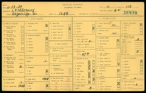 WPA household census for 1648 EDGECLIFFE DRIVE, Los Angeles