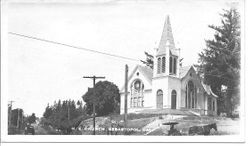 Sebastopol's Methodist Church at the corner of Healdsburg Avenue and Main Street built in 1867 but burned in 1896
