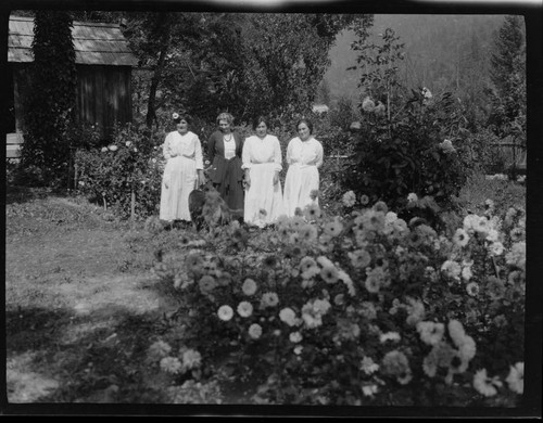 Elizabeth Hickox, far left, and her two daughters, with Grace Nicholson (second from left)