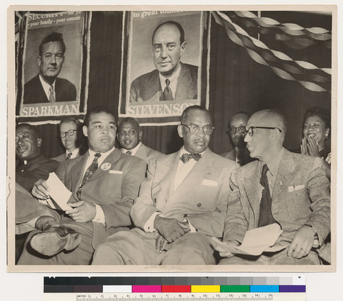 Augustus F. Hawkins with Joe Louis and William L. Dawson