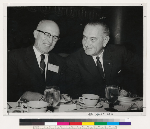 Augustus F. Hawkins with Lyndon B. Johnson