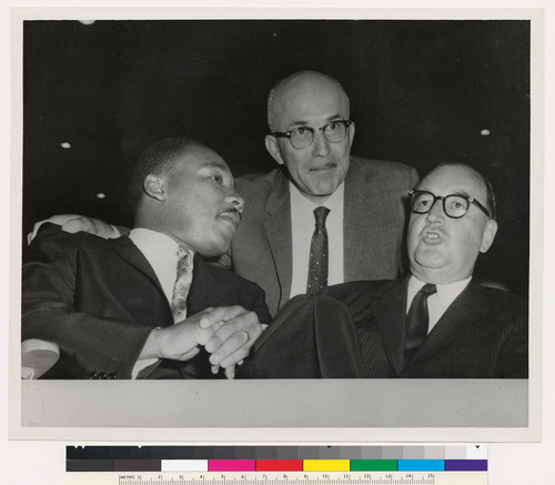 Augustus F. Hawkins with Martin Luther King, Jr. and Pat Brown