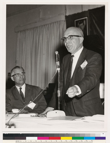 Augustus F. Hawkins gives a campaign speech for the 1966 primaries