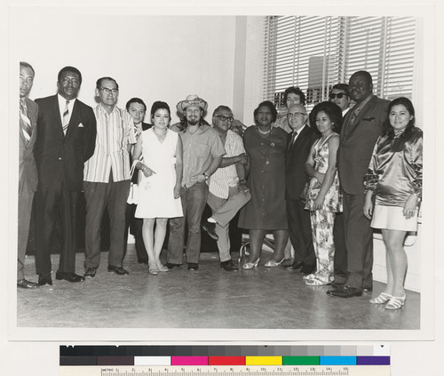 Augustus F. Hawkins with members of the Pico-Union Neighborhood Council