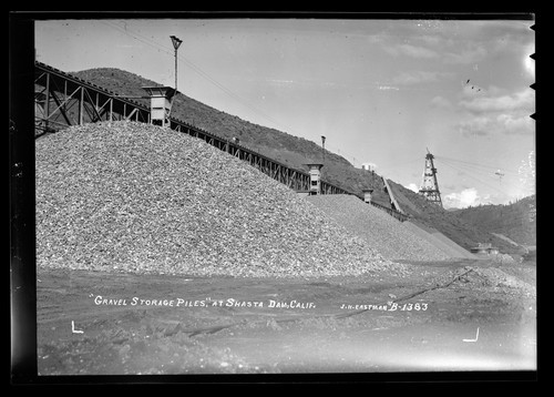 "Gravel Storage Piles," At Shasta Dam, Calif