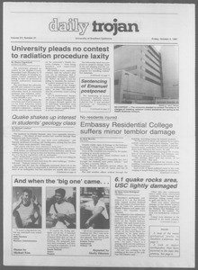 Daily Trojan, Vol. 105, No. 21, October 02, 1987