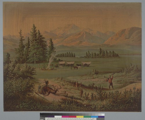 [Emigrant wagons near Pikes Peak, Colorado]