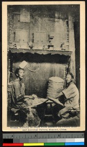 Women working with paper fiber, Shaowu, Fujian, China, ca.1920-1937