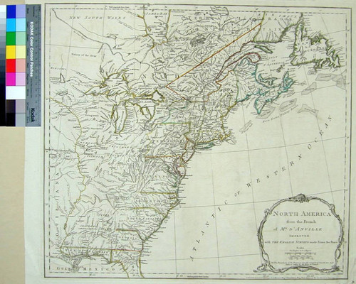 North America from the French of Mr. d'Anville Improved with the English Surveys made since the Peace